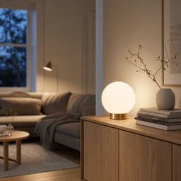 Halo Table Lamp — lifestyle on a nightstand