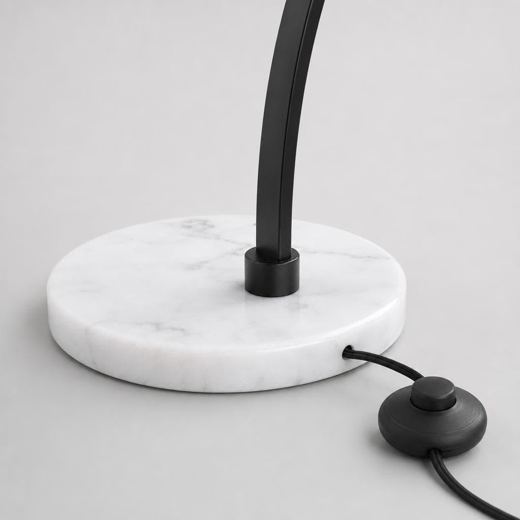 Lumen Floor Lamp — marble base and foot dimmer detail